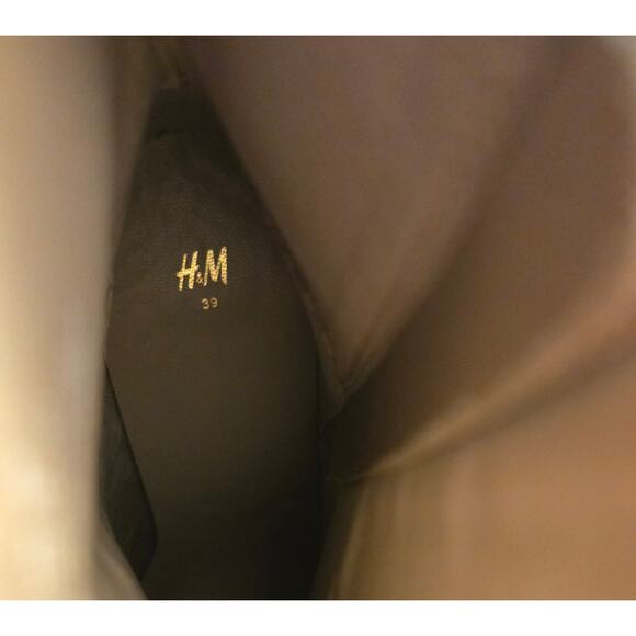 H&M Brown Black Snake Print Ankle Boots Platform Block Heel Bootie Women's 8 - Picture 9 of 10